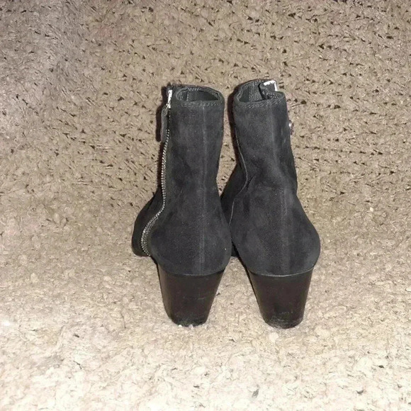 STUART WEITZMAN-Zipzipzip-Black Suede Leather Ankle Boots-Size 7.5-Excellent - Picture 5 of 7